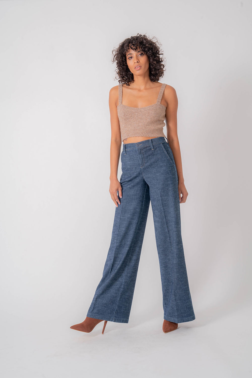 Wide Leg Jeans with Heart Print | Pomona and Peach